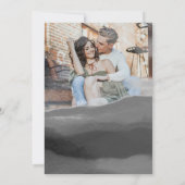 2 Foto's Abstract overlay bruiloft in zwart-wit Save The Date (Achterkant)