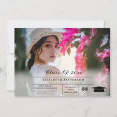 2 Foto's Afstuderen eenvoudig elegant script Kaart (Voorkant)