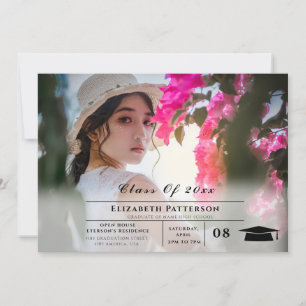 2 Foto's Afstuderen eenvoudig elegant script Kaart