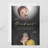 2 Foto's Afstuderen en nu moderne uitnodiging (Voorkant)