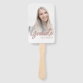 2 Foto's Afstuderen Roos Gold Script Afstudeerder Handwaaier (Voorkant)