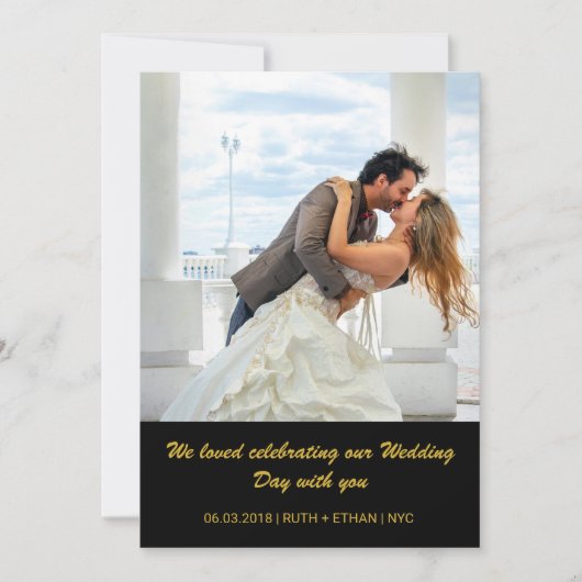 2 foto's - beide zijden Huwelijksfoto Dankkaart Bedankkaart (Voorkant)