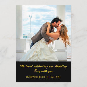 2 Foto's - beide zijden Weddenfoto Hartelijk dank Bedankkaart