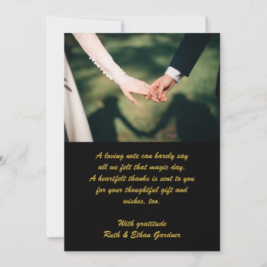 2 Foto's - beide zijden Weddenfoto Hartelijk dank Bedankkaart (Achterkant)