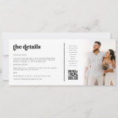 2 Foto's Bestemming Ticket Boarding Pass Bruiloft Kaart (Achterkant)