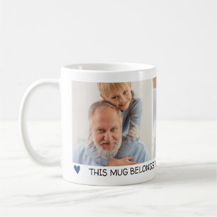 2 Foto's blauw hart Beste opa ooit Koffiemok