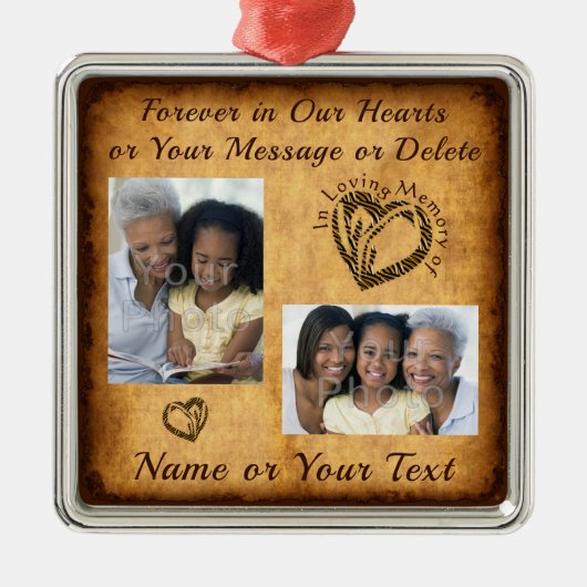 2 Foto's Christmas Ornament for Loss of Loved One (Voorkant)