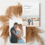 2 Foto's Classic Elegant Hand Geschreven bruiloft Bedankkaart<br><div class="desc">2 Foto's Classic Elegant Hand Geschreven bruiloft Hartelijk dank</div>