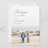 2 Foto's Classic Elegant Hand Geschreven bruiloft Bedankkaart (Voorkant)