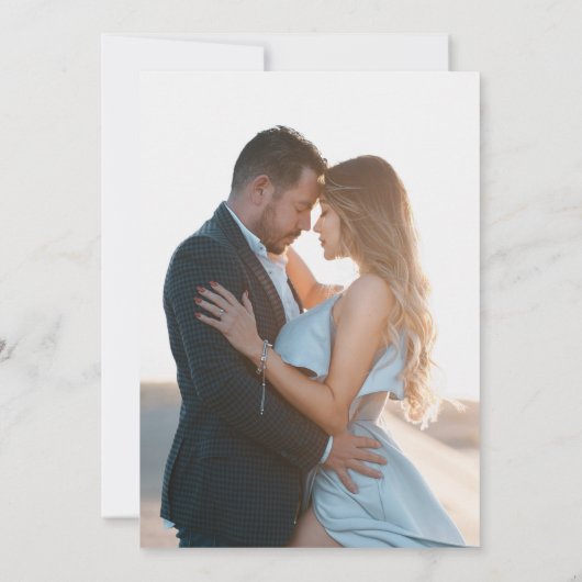 2 Foto's Classic Elegant Hand Geschreven bruiloft Bedankkaart (Achterkant)