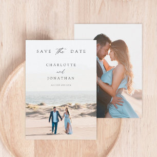 2 Foto's Classic Elegant Hand Geschreven bruiloft Save The Date