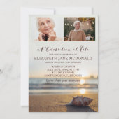 2 foto's Conch op het strand Viering van het leven Kaart (Voorkant)