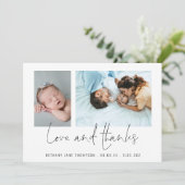 2 Foto's die de geboorte van Bedankt van de Manusc Aankondiging (Staand voorkant)