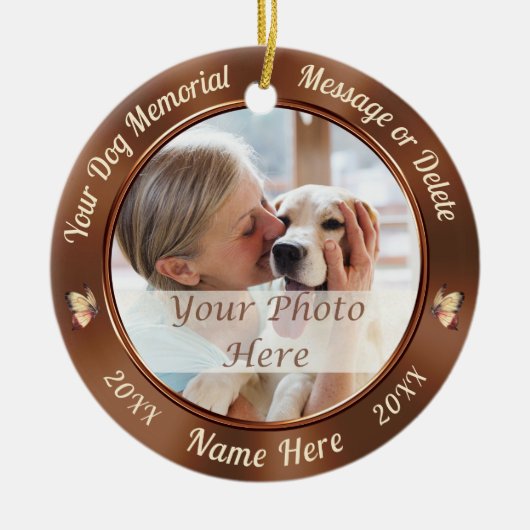 2 foto's, Dog Memorial Christmas Tree Ornamenten (Voorkant)