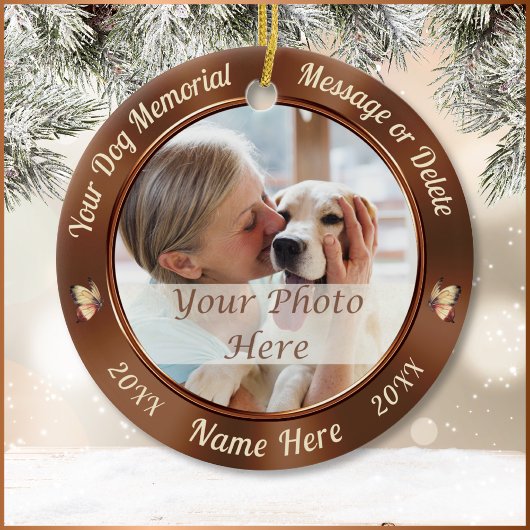 2 foto's, Dog Memorial Christmas Tree Ornamenten