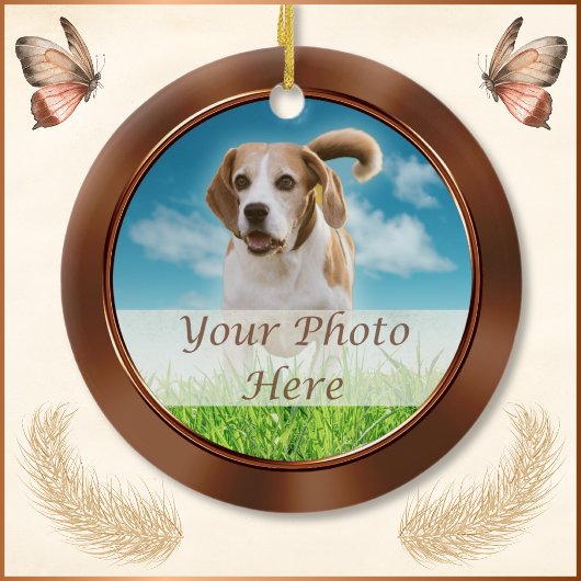 2 foto's, Dog Memorial Christmas Tree Ornamenten