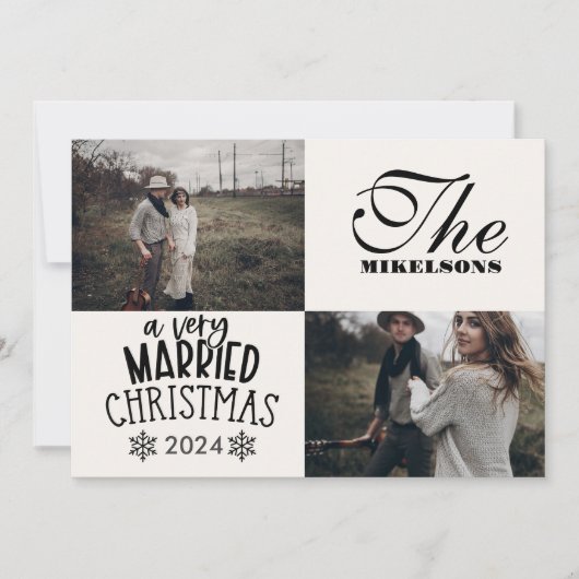 2 Foto's Een heel erg getrouwd Kerstmis Feestdagenkaart (Voorkant)
