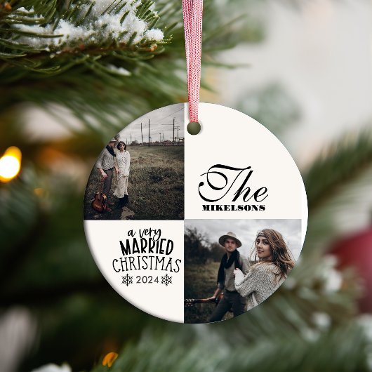 2 foto's Een zeer getrouwde kerst Keramisch Ornament