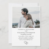 2 Foto's Eenvoudig Elegante Calligrafie Bruiloft Save The Date (Achterkant)