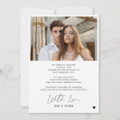 2 foto's eenvoudig modern script hart trouwfeest bedankkaart (Achterkant)