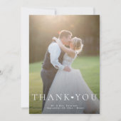 2 foto's eenvoudige moderne typografie hart bruilo bedankkaart (Voorkant)