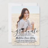 2 Foto's Eenvoudige Overlay Zwarte Script Afstuder Aankondiging (Voorkant)