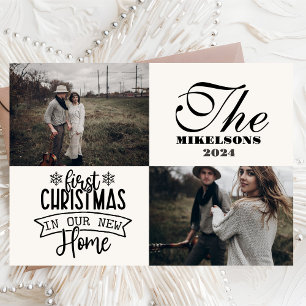 2 foto's Eerste kerst in ons nieuwe huis Feestdagenkaart