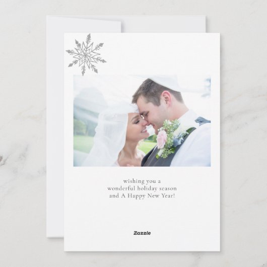 2 foto's Eerste Kerstmis Mr. en Mrs. echtpaar Feestdagenkaart (Achterkant)