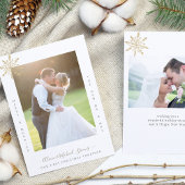 2 foto's Eerste Kerstmis Mr. en Mrs. echtpaar Feestdagenkaart