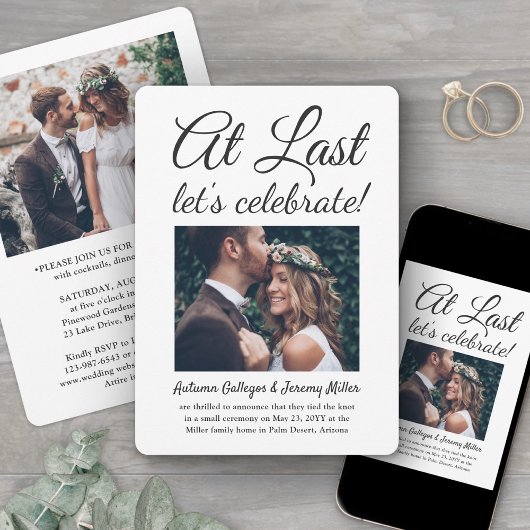 2 Foto's Eind receptie bruiloftsfeest Kaart