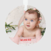 2 Foto's Elegant First Kerstmis Baby Snowflakes Ornament (achterkant)