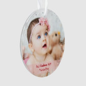 2 Foto's Elegant First Kerstmis Baby Snowflakes Ornament (voorkant)