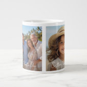 2 foto's en minimale tekstoverlay met script grote koffiekop (Voorkant)