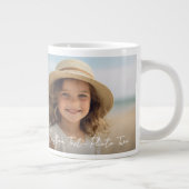 2 foto's en minimale tekstoverlay met script grote koffiekop (Rechts)