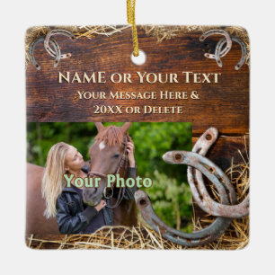 2 Foto's en persoonlijke cadeaus voor paardenovers Keramisch Ornament