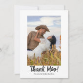 2 foto's gepersonaliseerd dank moo bruiloft bedankkaart (Voorkant)