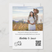2 foto's gepersonaliseerd dank moo bruiloft bedankkaart (Achterkant)