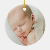 2 foto's Gold Glitter Eerste ouders 1e kerst Keramisch Ornament (Achterkant)
