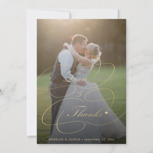 2 foto's gouden kalligrafie liefde en bedankt brui (Voorkant)