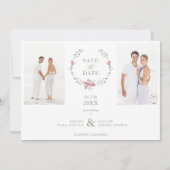 2 Foto's Green Floral Collage Wedding Covid19 (Voorkant)