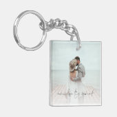 2 Foto's herinneren zich dit moment Pas getrouwd R Sleutelhanger (Voorkant Links)