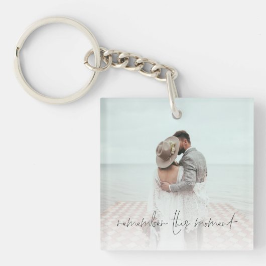 2 Foto's herinneren zich dit moment Pas getrouwd R Sleutelhanger (Voorkant)