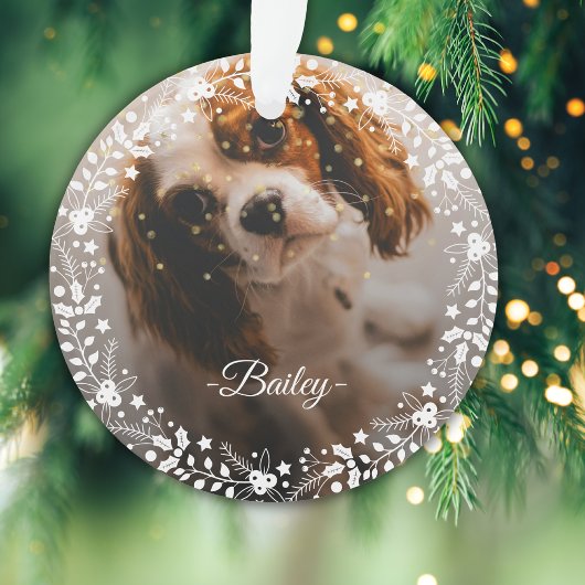 2 Foto's Kerst Krans Keepsake Hond Kat Huisdier Ornament