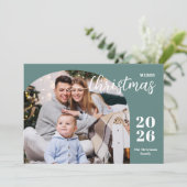 2 foto's Kerstboog modern minimalistisch Feestdagenkaart (Staand voorkant)