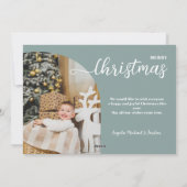 2 foto's Kerstboog modern minimalistisch Feestdagenkaart (Achterkant)