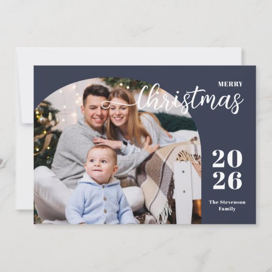 2 foto's Kerstboog modern minimalistisch Feestdagenkaart (Voorkant)