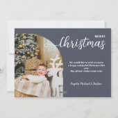 2 foto's Kerstboog modern minimalistisch Feestdagenkaart (Achterkant)