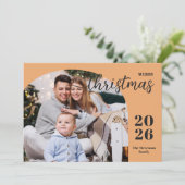 2 foto's Kerstboog modern minimalistisch Feestdagenkaart (Staand voorkant)