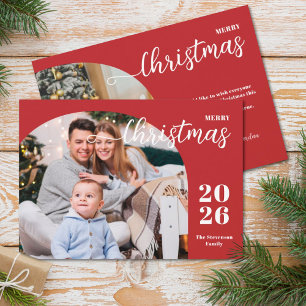 2 foto's Kerstboog modern minimalistisch Feestdagenkaart