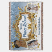  2 Foto's| Koninklijke Afrikaanse Prins| Blauwe gl Deken (Voorkant Verticaal)